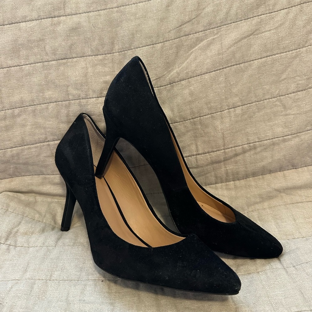 INC International Concepts Black Suede Heels